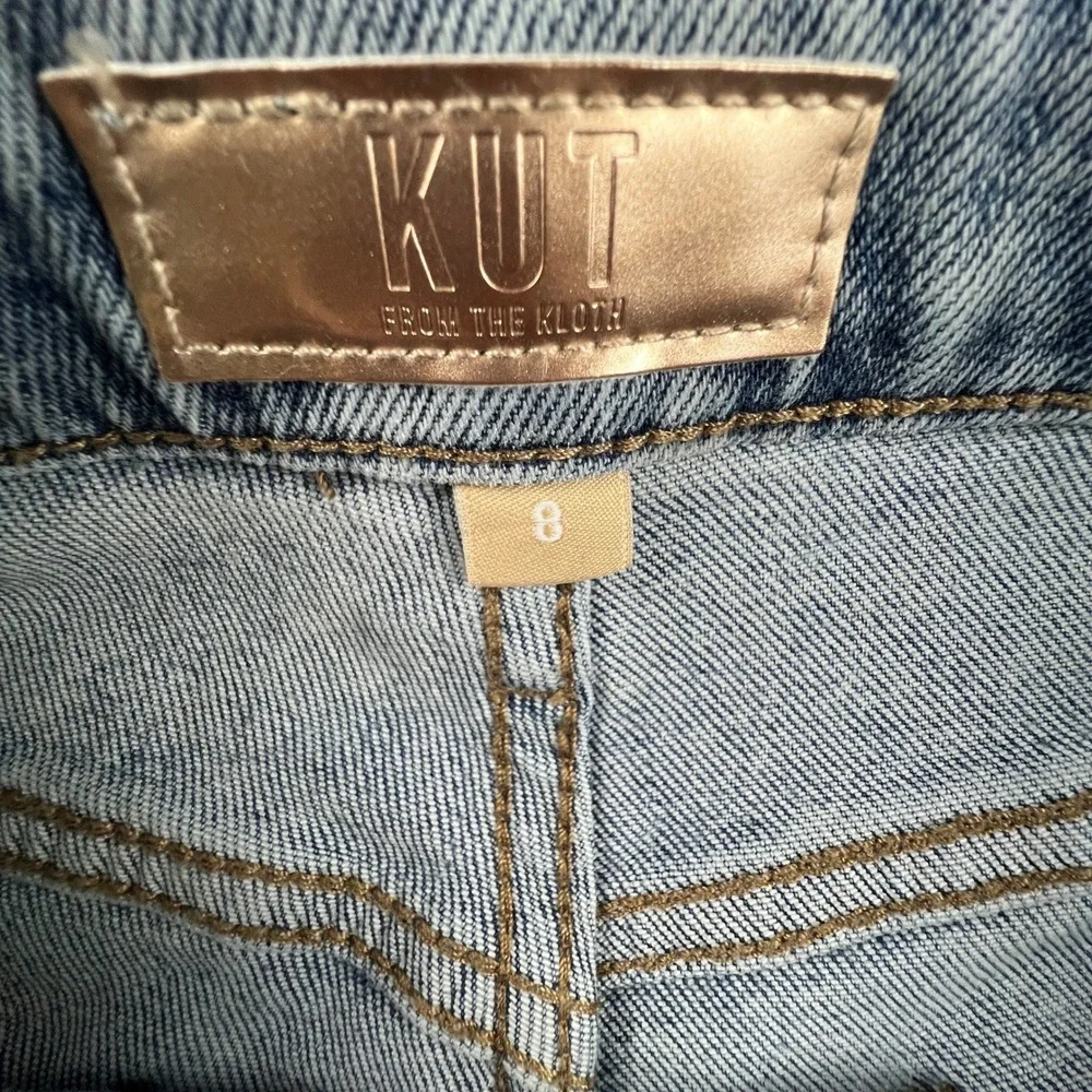Kut from the Kloth Sienna Wide Leg Jeans Women 10 High Rise Patch Pocket‎ - Picture 12 of 15